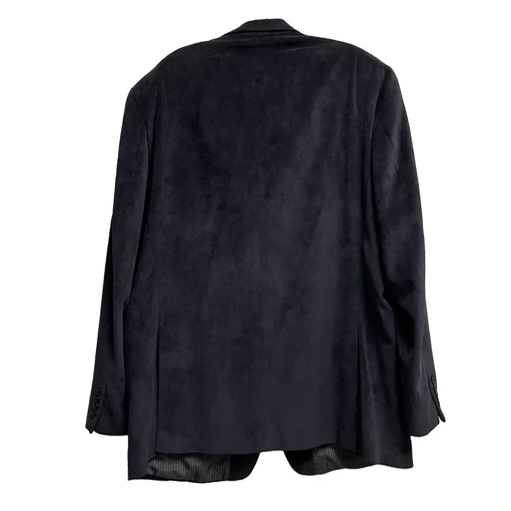 Calvin Klein Black Corduroy Blazer Jacket Peak Lapel Size 46L